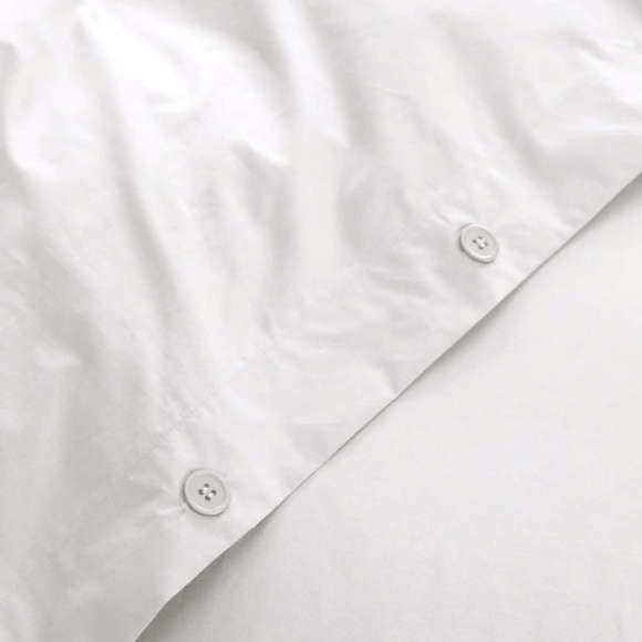 NWT Quince Classic Organic Percale Queen Duvet Cover in White - Picture 5 of 6